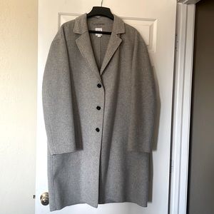 Gap light grey wool trench coat